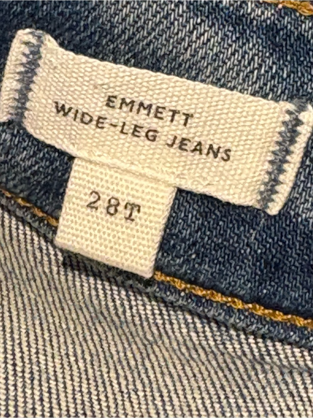 Madewell Emmett Wide-Leg Jeans Women 28T Blue EUC High Rise Patch Pocket - Picture 10 of 16